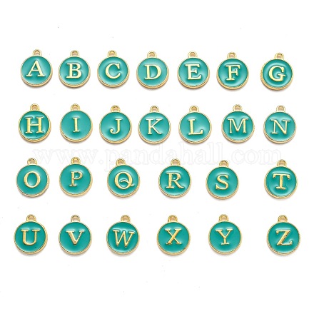 Lettre initiale a ~ z breloques en émail de l'alphabet ENAM-Q437-15-1