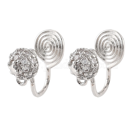 Латунные серьги с клипсами KK-K371-27B-P-1