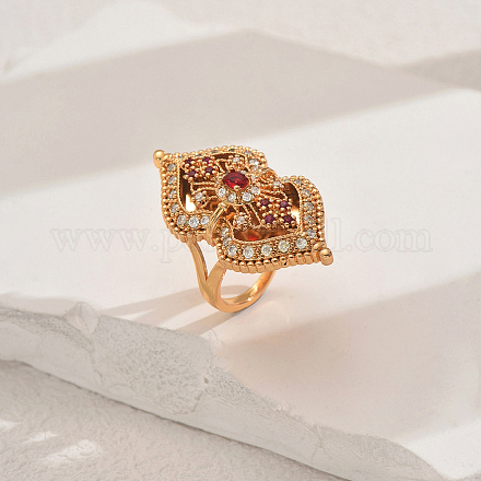 Полые латунные кольца с микропаве из кубических цирконий для женщин VB9400-2-1