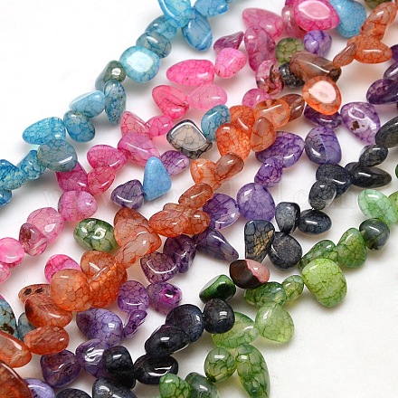 Natural Nuggets Crackle Agate Beads Strands G-P032-M-1