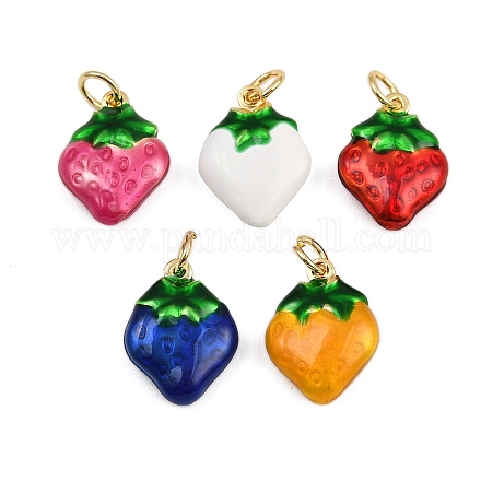 Латунные эмалевые подвески с фруктами KK-I377-04G-A-1