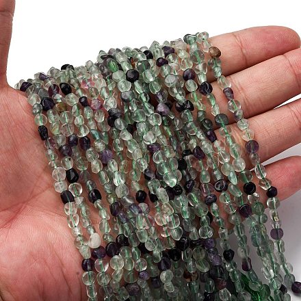 Природных красочные флюорита бисер нитей G-I389-A21-1