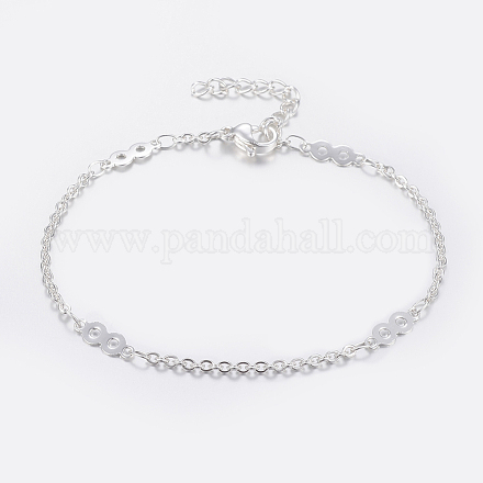 Trendy 304 Stainless Steel Link Chain Bracelets BJEW-I243-39S-1