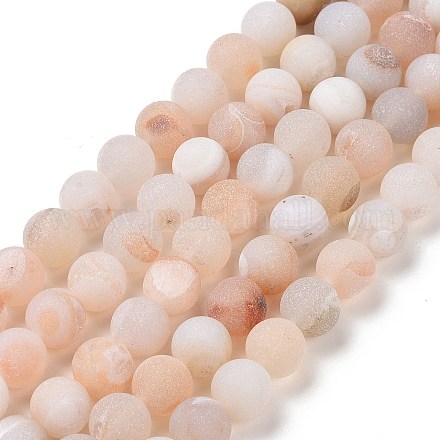 Chapelets de perle en agate géode druzy naturelle G-K166-09-10mm-01-1