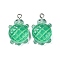 Gradient Color & Luminous Opaque Resin Pendants, Glow in the Dark, Turtle, Medium Aquamarine, 26x16x7mm, Hole: 2mm
