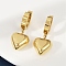 304 Stainless Steel Dangle Stud Earrings, Ion Plating(IP), Heart, Golden, 28x12mm