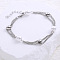 Stainless Steel Multi-layered Bracelets, Link Bracelets for Women, with Plastic Pearl, Stainless Steel Color