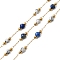 Handmade Natural Lapis Lazuli & Synthetic Howlite & 316 Stainless Steel Round Link Chains, Soldered, with Spool, Golden, Links: 2x0.5x0.2mm, about 16.40 Feet(5m)/Roll
