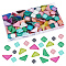 250g Mixed Shape with Glitter Powder Mosaic Tiles Glass Cabochons, for Home Decoration or DIY Crafts, Mixed Color, 9~17x9~27x4~5mm, about 150pcs/250g