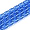 Transparent Glass Beads Strands, Barrel, Royal Blue, 9x6mm, Hole: 0.7~1mm, about 42~44pcs/strand, 14.57~15.75''(37~40cm)