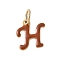 304 Stainless Steel Enamel Charms, with Jump Ring, Ion Plating(IP), Golden, Letter H, 11.5x11x1mm, jump ring: 6x0.8mm, 4.5mm inner diameter