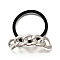 Elastic Hair Ties, Platinum Alloy Ponytail Holder, Hair Accessories for Women & Girls, Rectangle, 15.5x54x2.5mm, Inner Diameter: 43~47.5mm