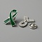Awareness Ribbon Enamel Pin, Platinum Alloy Brooch for Backpacks Clothes Jackets Hats, Dark Green, 26x21x1.5mm, Pin: 1mm
