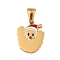 Christmas Theme 304 Stainless Steel Pendants, with Enamel, Golden, Santa Claus Letter Charm, Letter U, 15x13x1.5mm, Hole: 6x3mm