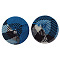 Handmade Woven Cloth Beads, Round, Royal Blue, Size: about 14mm in diameter, hole: 3mm
