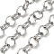 304 Stainless Steel Textured Figaro Chains, Unwelded, Stainless Steel Color, 8.5x2mm