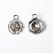 Tibetan Style Alloy Pendants, Cadmium Free & Lead Free, Flower, Antique Silver, 17x14x5mm, Hole: 2mm