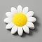 Food Grade Eco-Friendly Silicone Beads, Sunflower, White, 39.5~40x9.5mm, Hole: 2mm