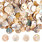 Natural Akoya Shell Pendants, Mother of Pearl Shell Flat Round Charms, Dyed, Cornsilk, 10x0.5mm, Hole: 1.5mm