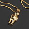 Cute 316 Surgical Stainless Steel Spaceman Pendant Necklaces for Women's Daily Wear, Golden