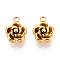 304 Stainless Steel Charms, Flower Charm, Ion Plating(IP), Real 14K Gold Plated, 7x5x3mm, Hole: 1mm