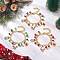 3Pcs 3 Colors Christmas Alloy Enamel Charm Bracelets, PVD Vacuum Plating Brass Bell & Glass Pearl Round Charm Bracelets, with Zinc Alloy Lobster Claw Clasps, Mixed Color, 9-1/4~9-3/8 inch(23.6~23.8cm), 1pc/color