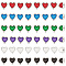 72Pcs 6 Colors Alloy Enamel Beads, Platinum, Heart, Mixed Color, 8x8.5x4mm, Hole: 1.6mm, 12pcs/color