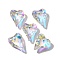 Glass Pendants, Heart, AB Color, Faceted, Clear AB, 17x14.5x5.5mm, Hole: 1.2mm