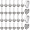 100Pcs Tibetan Style Alloy Heart Glue-on Flat Pad Pendant Bails, Cadmium Free & Lead Free, Antique Silver, 21.5x10x1mm, Hole: 5x8mm