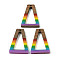 Pride Rainbow Theme Resin & Walnut Wood Pendants, Trapezoid, Colorful, 38x24.5x3.5mm, Hole: 1.8mm