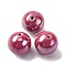 Handmade Polymer Clay Beads, Round, Crimson, 19.5x19mm, Hole: 2mm