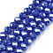 Electroplate Glass Beads Strands, Pearl Luster Plated, Faceted, Rondelle, Royal Blue, 6x5mm, Hole: 1mm, about 80~85pcs/strand, 38~40cm