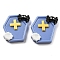 Halloween Opaque Resin Decoden Cabochons, Cornflower Blue, Coffin, 23x22x8mm
