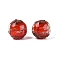 Handmade Gold Sand Lampwork Beads, Round, Red, 10mm, Hole: 1.4mm