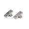 304 Stainless Steel Crystal Rhinestone Rectangle Spacer Bars, 2-Loop, Stainless Steel Color, 6.5x10x2.5mm, Hole: 1.4mm