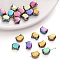 10Pcs Electroplate Glass Beads, Cat, Colorful, 10x8mm, Hole: 1mm