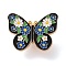 Butterfly & Flower Enamel Pins, Alloy Lapel Pin Backs for Backpack Clothes, Colorful, 23.5x30.5mm