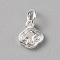Brass Charms, with Jump Ring, Silver, Cloud, 10x8x2mm, Hole: 4mm