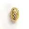 Brass Hollow Beads, Long-Lasting Plated, Oval, Golden, 12x8mm, Hole: 3.5mm