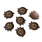 Tibetan Style Alloy Enamel Chandelier Components Links, Flat Round, Red Copper, Light Khaki, 26.5x21x3mm, Hole: 1.6mm