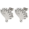 304 Stainless Steel Stud Earring Findings, Shell Shape, with Loop, Stainless Steel Color, Tray: 1.8mm, 20x18.5mm, Pin: 0.8x11mm