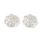 Brass Bead Caps, Hollow Flower, 925 Sterling Silver Plated, 7x7.5x2mm, Hole: 1.2mm