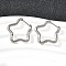 201 Stainless Steel Hoop Earrings, with 316 Surgical Stainless Steel Pins, Stainless Steel Color, Star, 23x22.5x2.5mm