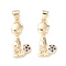 Brass Micro Pave Midnight Blue Cubic Zirconia Pendants, Long-Lasting Plated, Cadmium Free & Lead Free, Boy, Real 18K Gold Plated, 27x11x3mm, Hole: 3.5x4.5mm