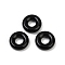 Natural Obsidian Pendants, Donut/Pi Disc Charms, 15x5mm, Hole: 6mm
