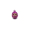 Baking Paint Brass Pendants, Mini Daruma Charms, Medium Violet Red, 28x21mm