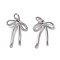 Brass Pendants, Bowknot Charms, Platinum, 18x13x1.5mm, Hole: 3mm