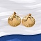 304 Stainless Steel Stud Earrings, Real 18K Gold Plated, Shell Shape, 25x25mm
