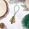 Christmas Tree Glass Seed Beaded Pendant Decorations, with Nylon Thread, Green, 88mm