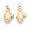 304 Stainless Steel Pendants, Ion Plating(IP), Pear Charms, Real 18K Gold Plated, 16x9x3mm, Hole: 1.8mm